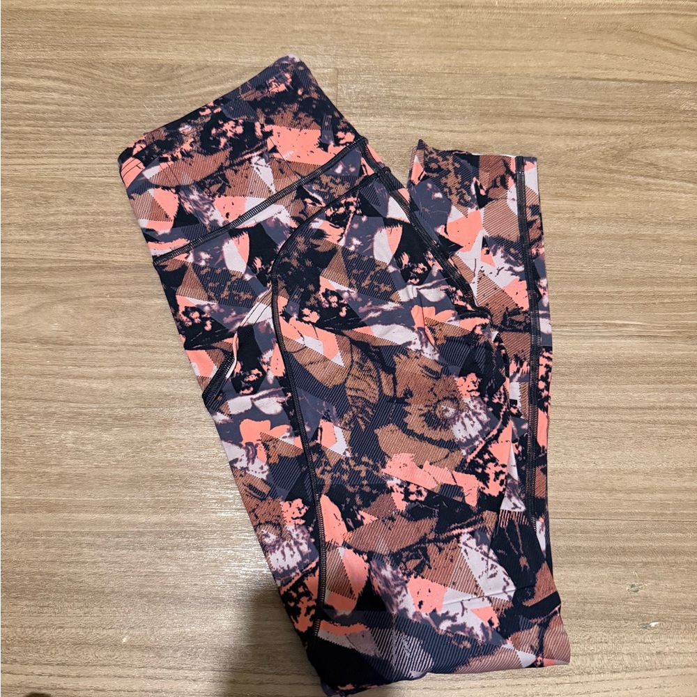 Lululemon Athletica Abstract Pink and Black Leggings